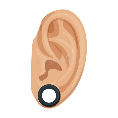 Piercing of Ear Vector Icon.Cartoon Vector Icon Isolated on White Background Piercing of Ear ...