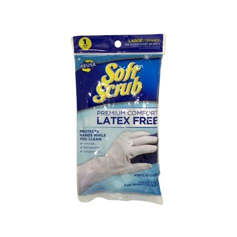 Soft Scrub Gloves Premium Comfort Latex Free Vinyl Gloves Large (1 ct ...