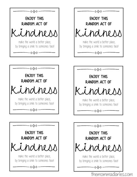 25 Days of Random Acts of Kindness + FREE Printables! - The Momma Diaries