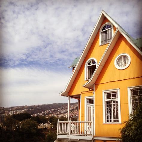 Streets and Staircases of Valparaiso | Orange house, Cottage exterior, Cottage exterior colors