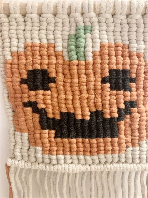 Halloween Macrame Decoration Pumpkin Face Macrame Wall - Etsy