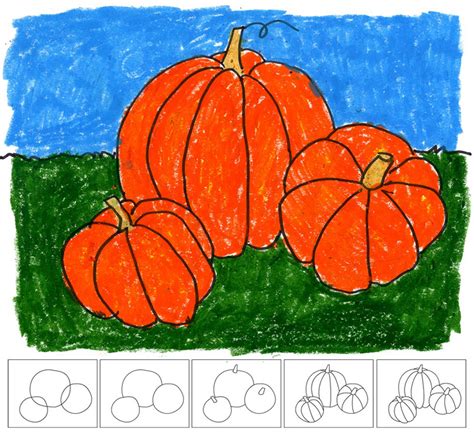 How to Draw Thanksgiving Pumpkins ~ Art ProjectsArt Projects for Kid