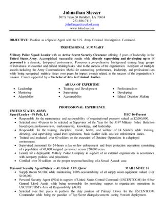 Sleezer Resume | PDF