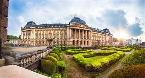 Royal Palace and Garden in Brussels, Belgium Stock Image - Image of ...