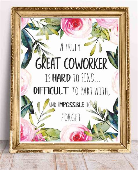 Coworker Leaving Goodbye Gift, Office Wall Art Decor Printable Quote, A Truly Great Coworker is ...