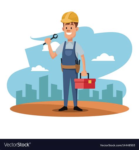 Character man worker employee construction Vector Image