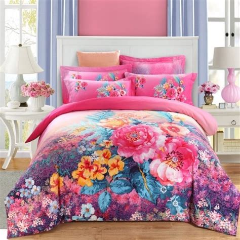 Oriental Colorful Flower Vintage Rustic Chic Full, Queen Size Bedding Sets - HipsterBedding.com