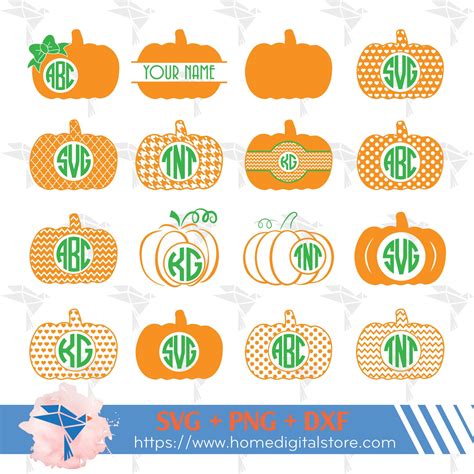 Pumpkin Monogram SVG, PNG, DXF