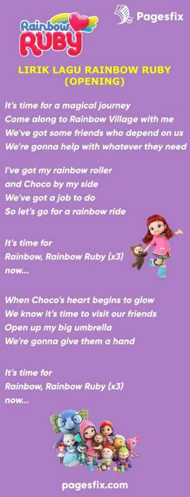 Lirik Lagu Rainbow Ruby How Can I Help Bahasa Inggris, Indonesia ...