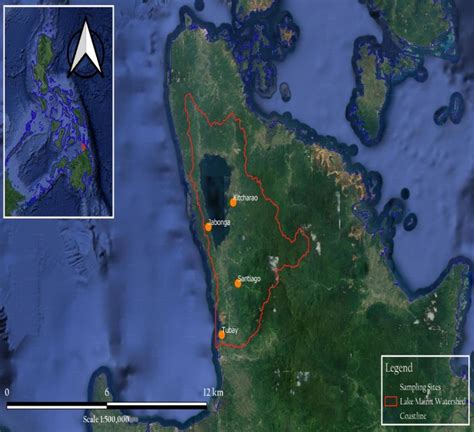 Map of the Philippines showing the location of Lake Mainit Watershed ...