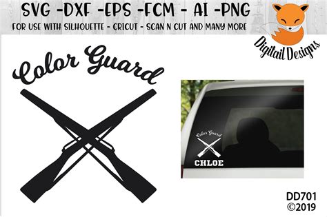 Flag Rifle Colorguard Clipart