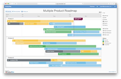 Multiple Product Roadmap Template