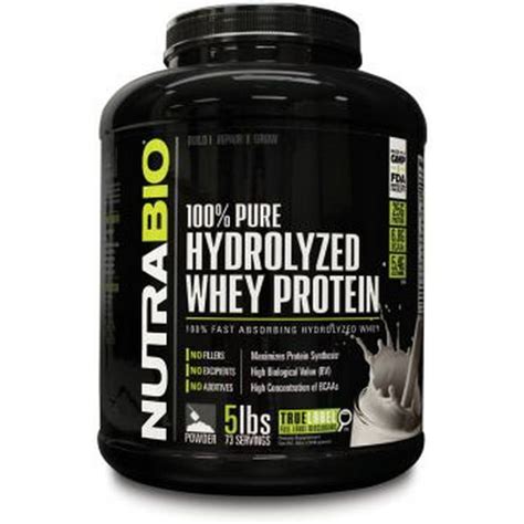 NutraBio 100% Hydrolyzed Whey Protein Unflavored - 5lbs | Fast ...