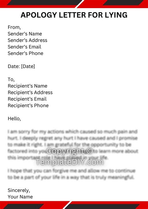 Apology Letter for Lying Template in Pdf, Word [Editable]