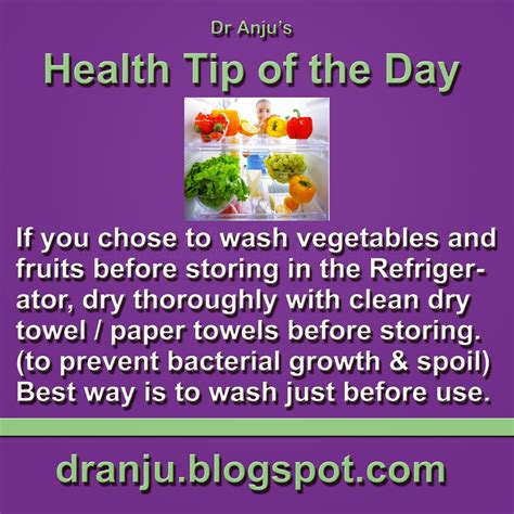 Dr. Anju's Health Tips: Health Tip of The Day - 29th April