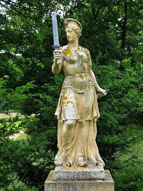 Statue of Frig, Stowe Norse Religion, Armor Clothing, Celtic Goddess, Female Armor, Shield ...