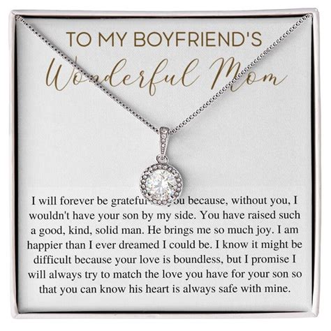 Personalized Necklace Gift for Boyfriend's Mom, Christmas Gift for Boyfriends Mom, Boyfriends ...