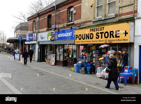 Prescot.Merseyside. Town Centre Photos March 2015. Prescot is a town Stock Photo - Alamy