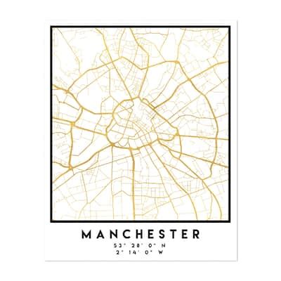 Manchester United Kingdom Manchester Street Map Maps Art Print/Poster ...