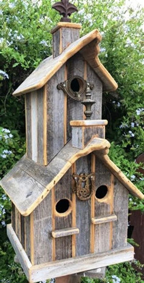 Rustic two-story Birdhouse | Etsy #birdhouseideas | Bird house, Bird houses, Bird house plans