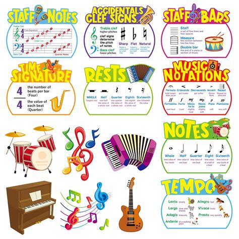 Buy 14 Pieces Music Classroom s Music Elements Bulletin Board Set Music ...