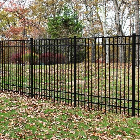 Freedom Standard New Haven 6-ft H x 6-ft W Black Aluminum Flat-Top Decorative Fence Panel Lowes ...