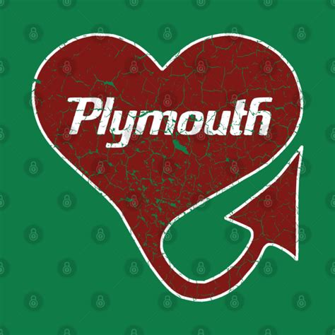 Retro Vintage distressed Plymouth Devil Tail Heart - Plymouth Decal - T-Shirt | TeePublic