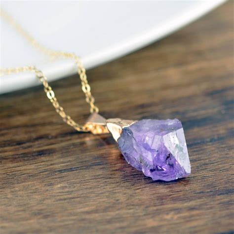 Amethyst Crystal Necklace, Amethyst Necklace, Healing Crystal Necklace, Amethyst Jewelry, Raw ...