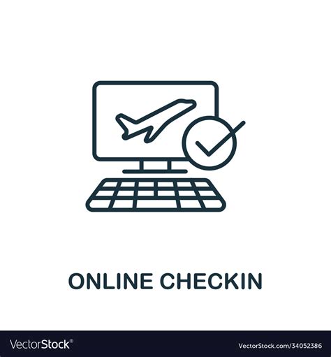 Online check in icon from airport collection Vector Image