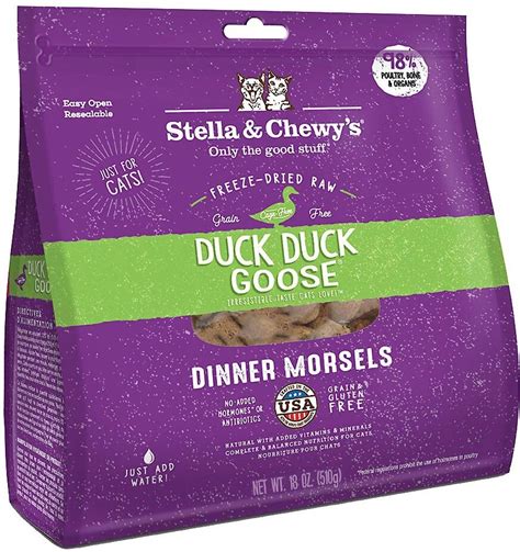 STELLA & CHEWY'S Duck Duck Goose Dinner Morsels Freeze-Dried Raw Cat ...