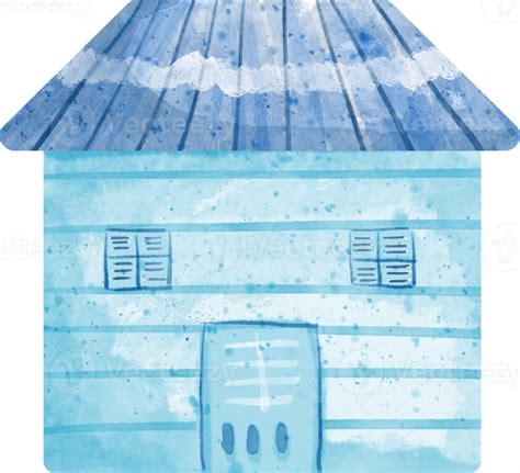 watercolor sea beach house 36911433 PNG