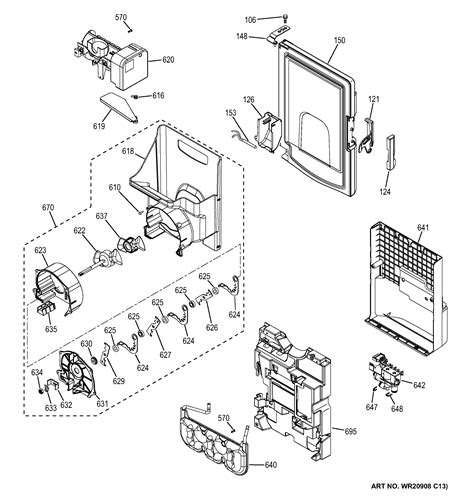 Assembly View for ICE MAKER & DISPENSER | GYE22KSHHSS