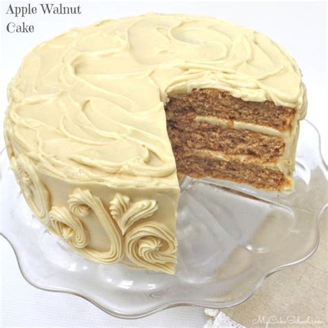 Apple Walnut Cake with Maple Cream Cheese Frosting - My Cake School