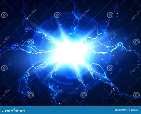 Abstract Blue Lightning Vector Science Background Stock Vector ...