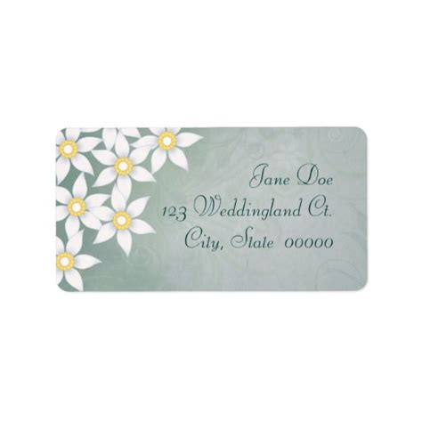 White Flowers Floral Address Labels | Zazzle