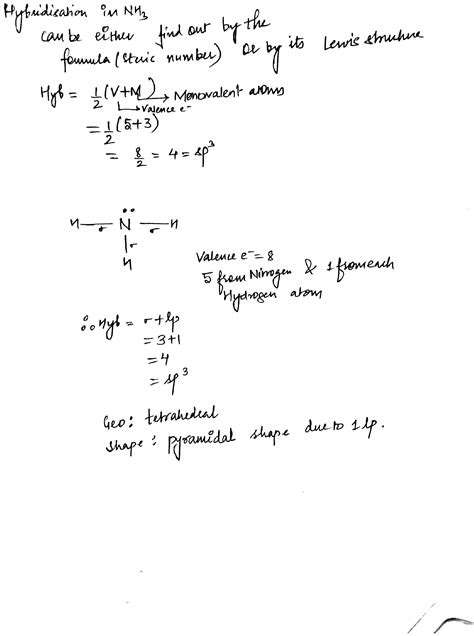 Which hybridization is present in NH3?is hybridization is present in ...