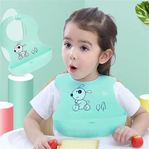 Baby Bib For Having Dinner Children's Bib Super Soft Silicone Three ...