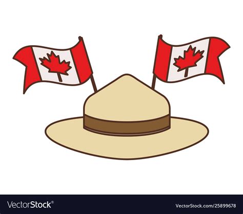 Hat flag and canada symbol design Royalty Free Vector Image