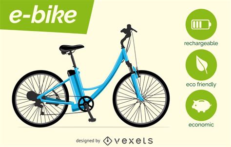 Electric Bike Vector With Characteristics - Vector Download