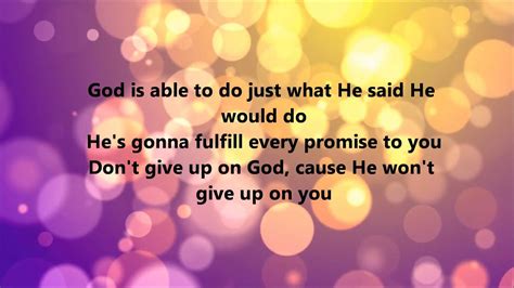 Deitrick Haddon - He's Able (Lyrics) Chords - Chordify