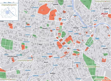 detailed street names neighbourhood districtss Vienna top tourist ...