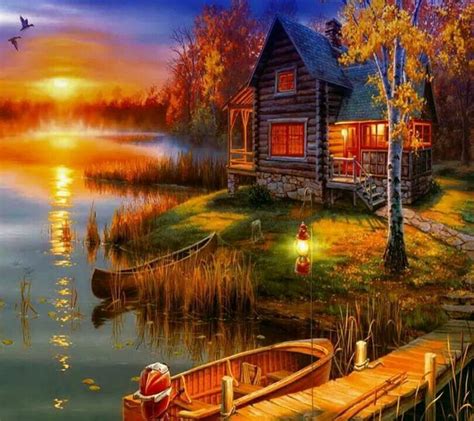 Autumn | Thomas kinkade art, Kinkade paintings, Art thomas