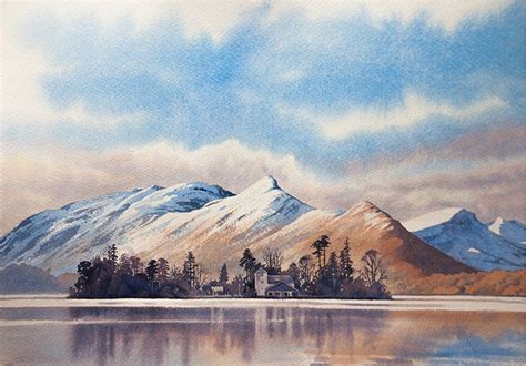 Landscape Watercolour paintings by Chris Hull of Snowdonia, North Wales, and the Lake Di ...