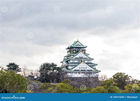 The Beautiful Osaka Castle in Winter of Osaka,japan Stock Image - Image ...