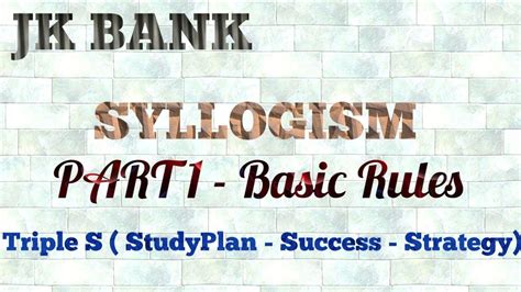 Syllogism (RULES) - Part 1 (5 Marks) - Bank/SSC - YouTube