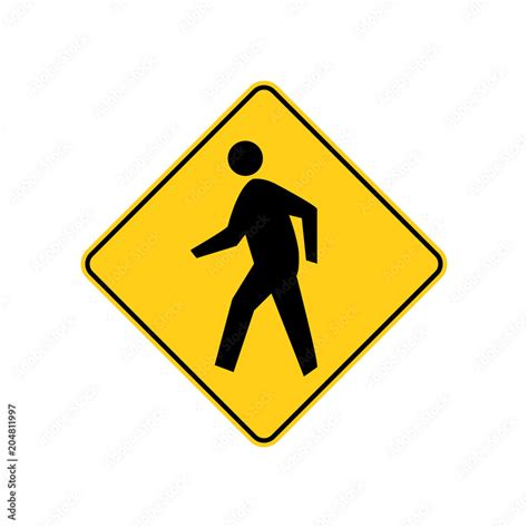 USA traffic road signs. pedestrian crossing ahead. vector illustration ...