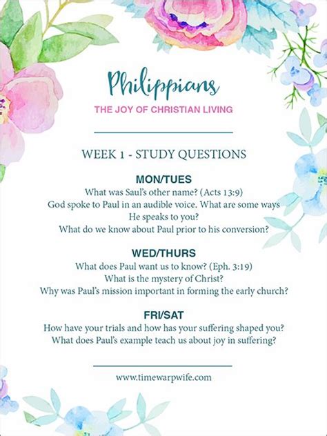 Bible Study – “Philippians” – Introduction & FREE Resources - Time-Warp Wife | Bible study ...