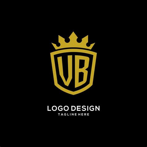 Initial VB logo shield crown style, luxury elegant monogram logo design ...