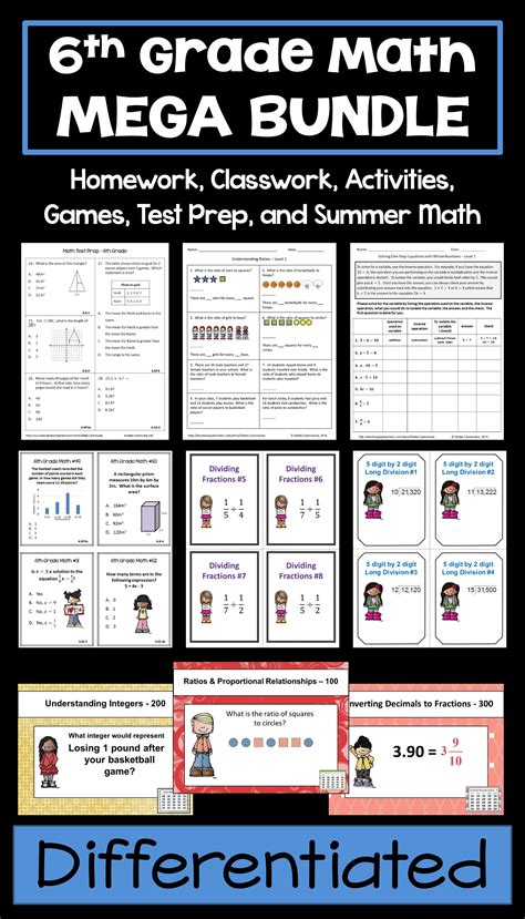 This 6th grade math bundle features common core standards with lots of worksheets, games, and ...