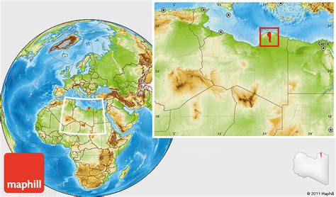 Physical Location Map of Al Jabal Al Akhdar, within the entire country